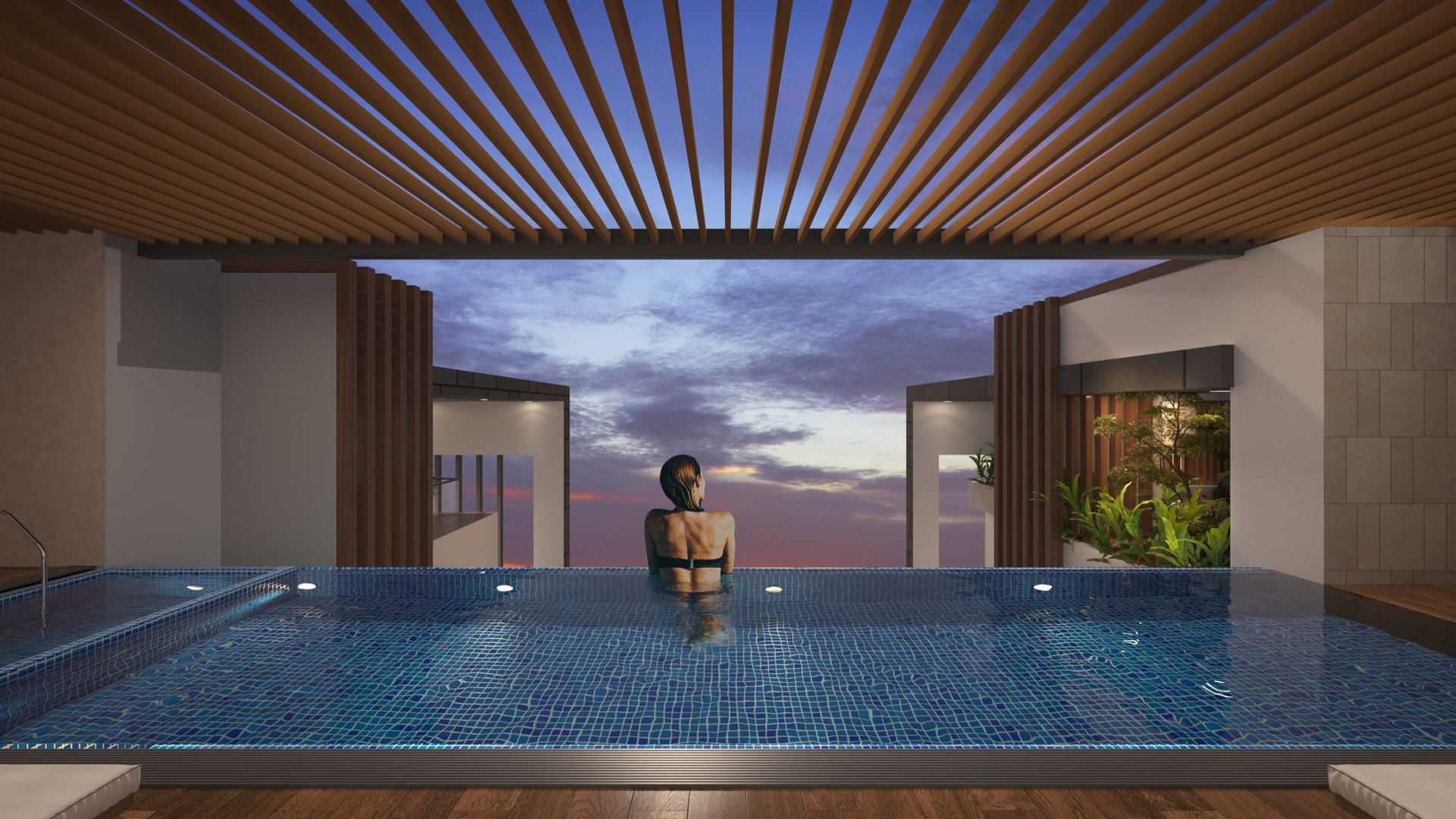 The infinity pool at Magnolia Delight